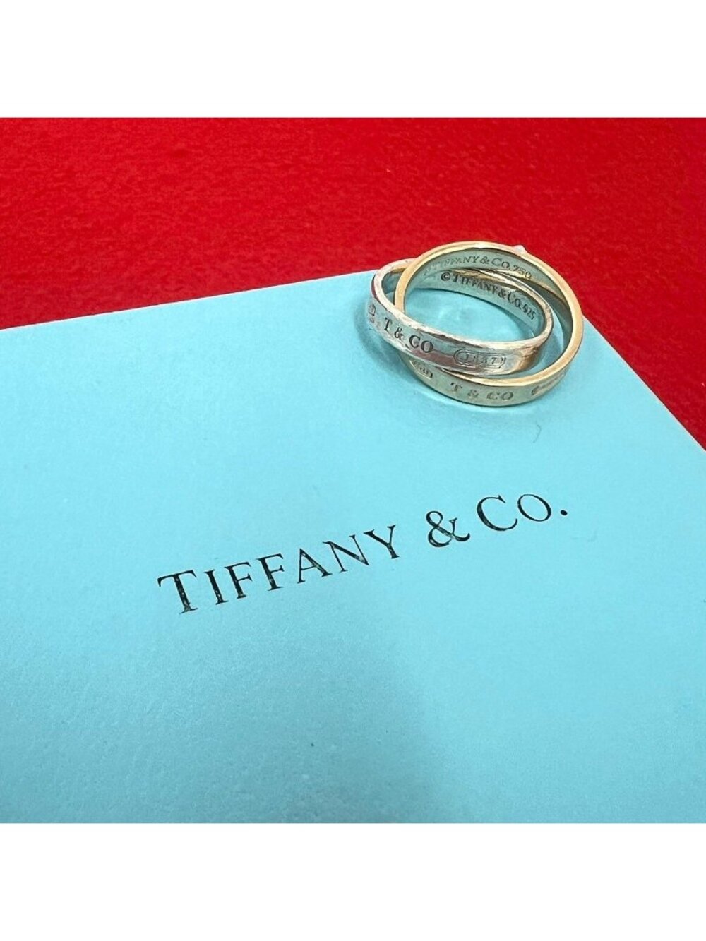 Tiffany & Co Interlocking Ring Silver Pink Gold
